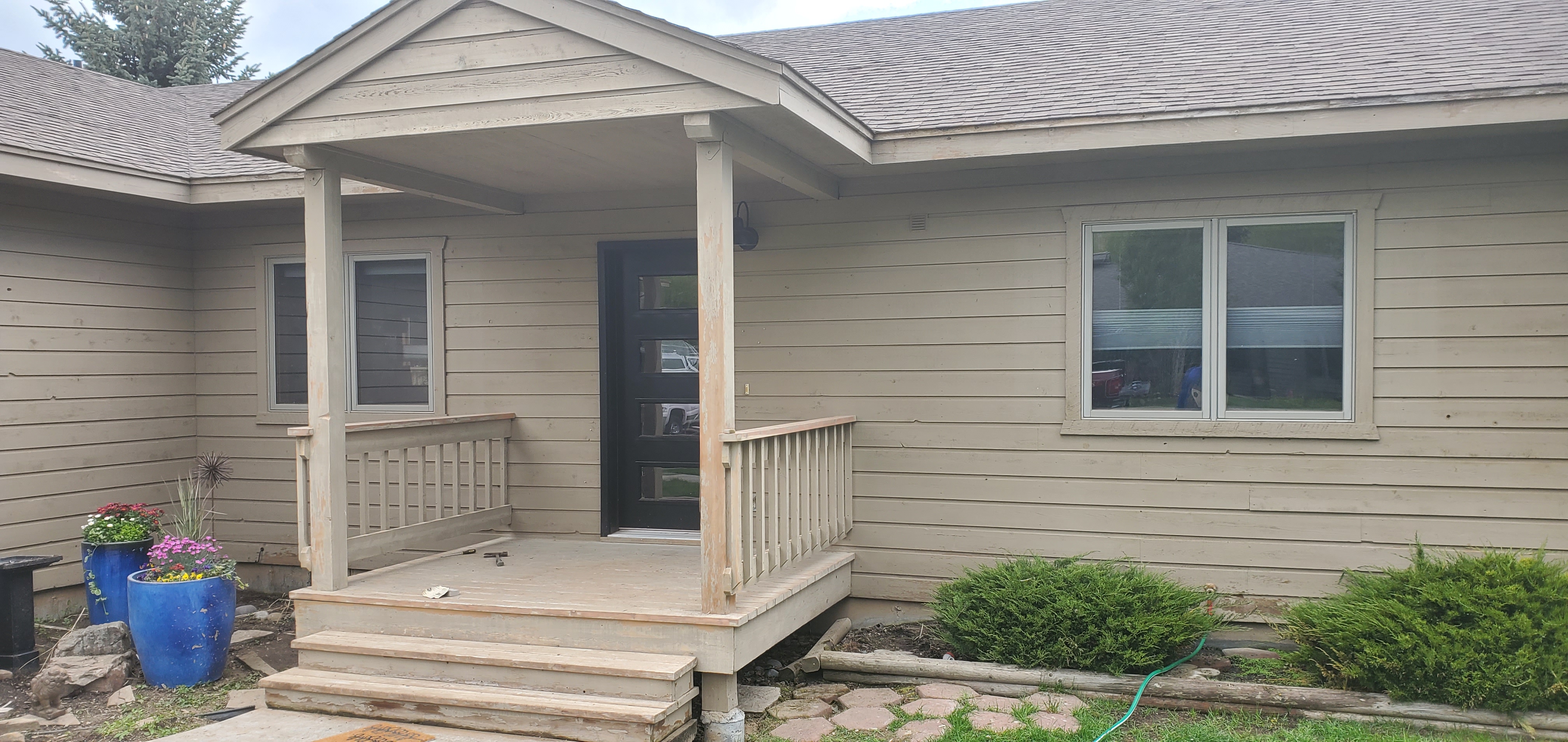 House before staining